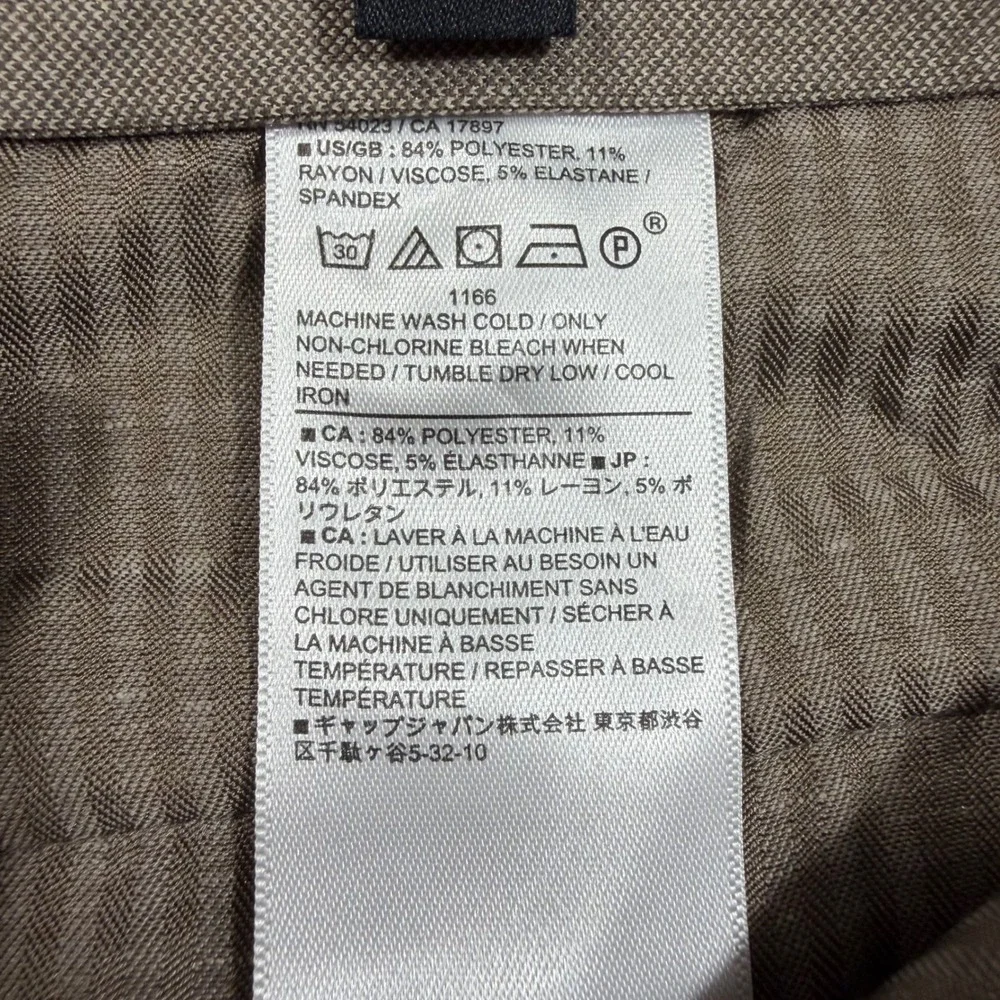 Banana Republic‎ Tailored Fit Mens Dress Pants 33x32 (34x29.5) Tapered Leg Taupe